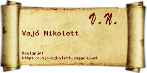 Vajó Nikolett névjegykártya